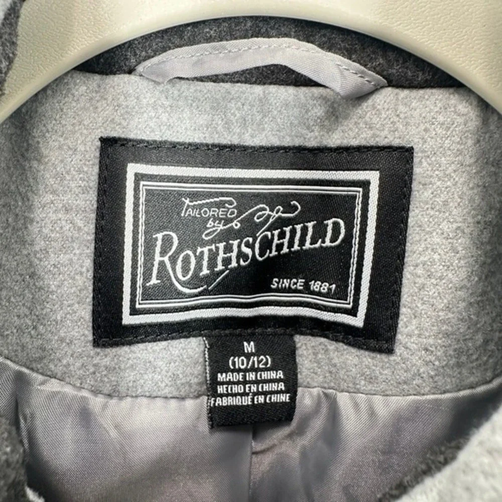 Rothschild Girls Medium Double Breasted Gray Pea Coat‎ Formal Holiday Winter